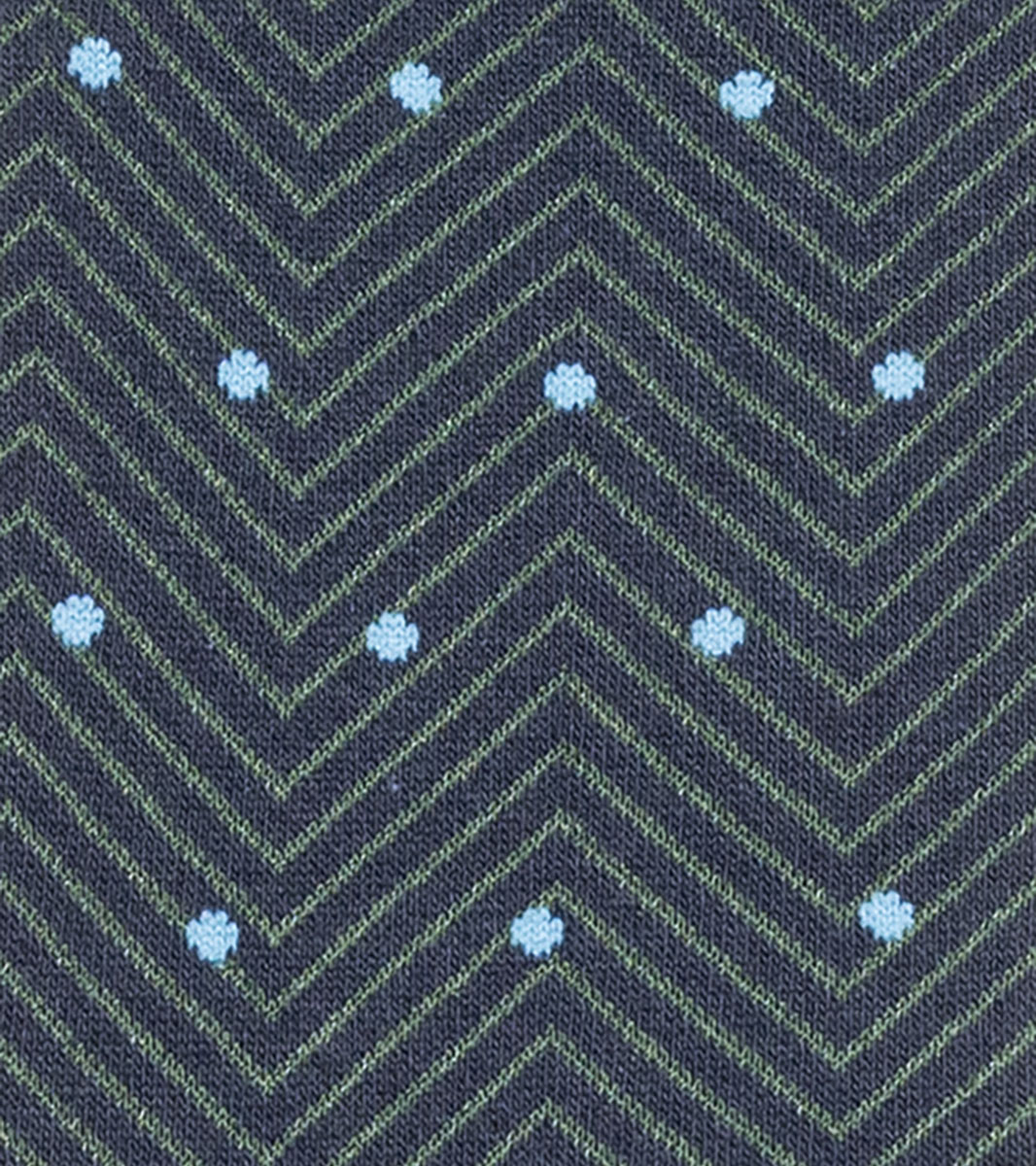 Chevron Dots in Navy/Green, View 4