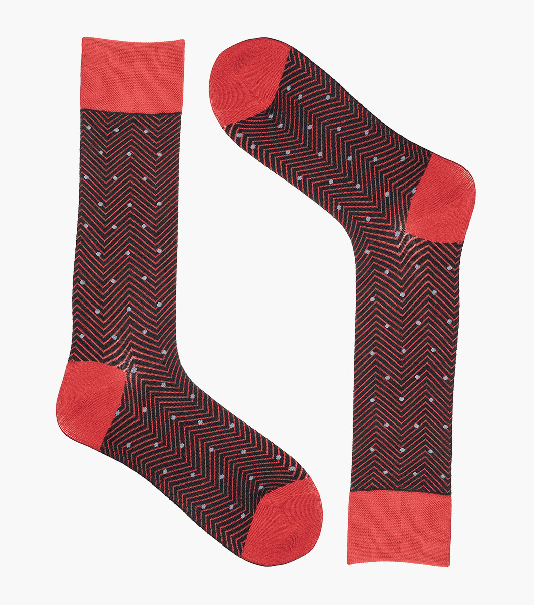 Chevron Dots in Red, View 2
