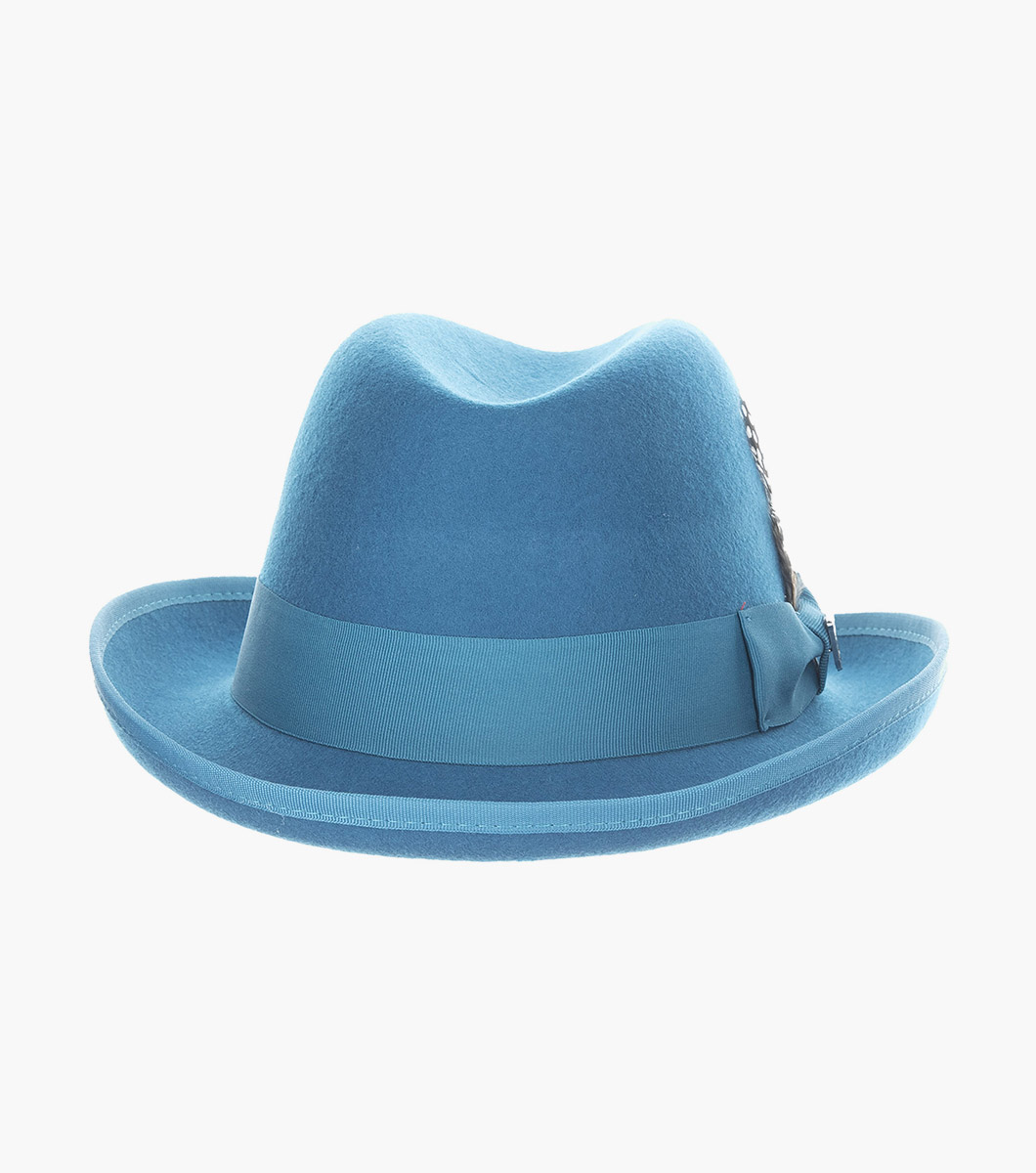 Elias Homburg Hat in Teal Rotate View