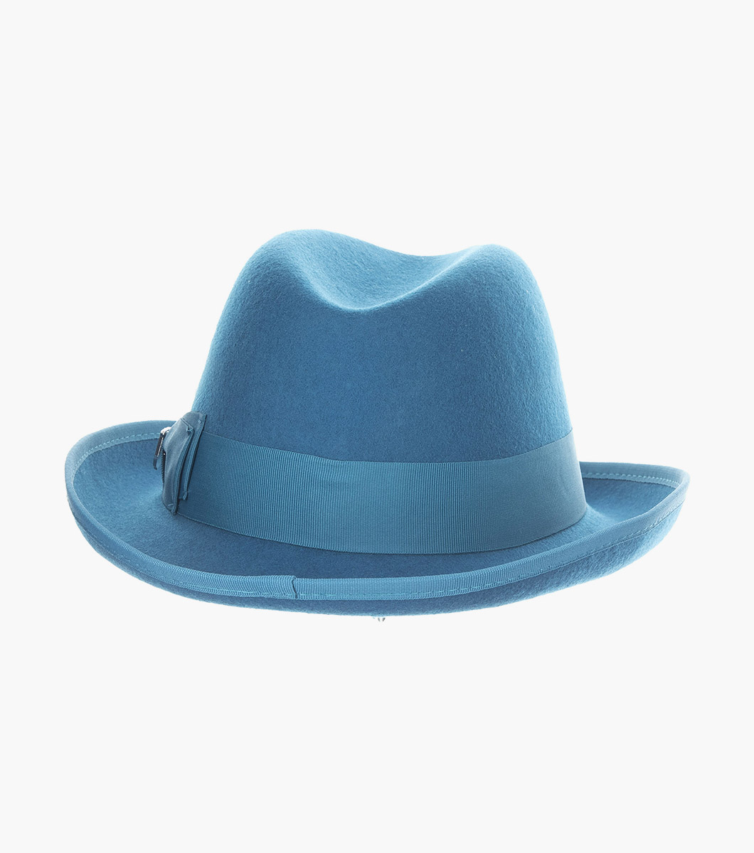Elias Homburg Hat in Teal Rotate View