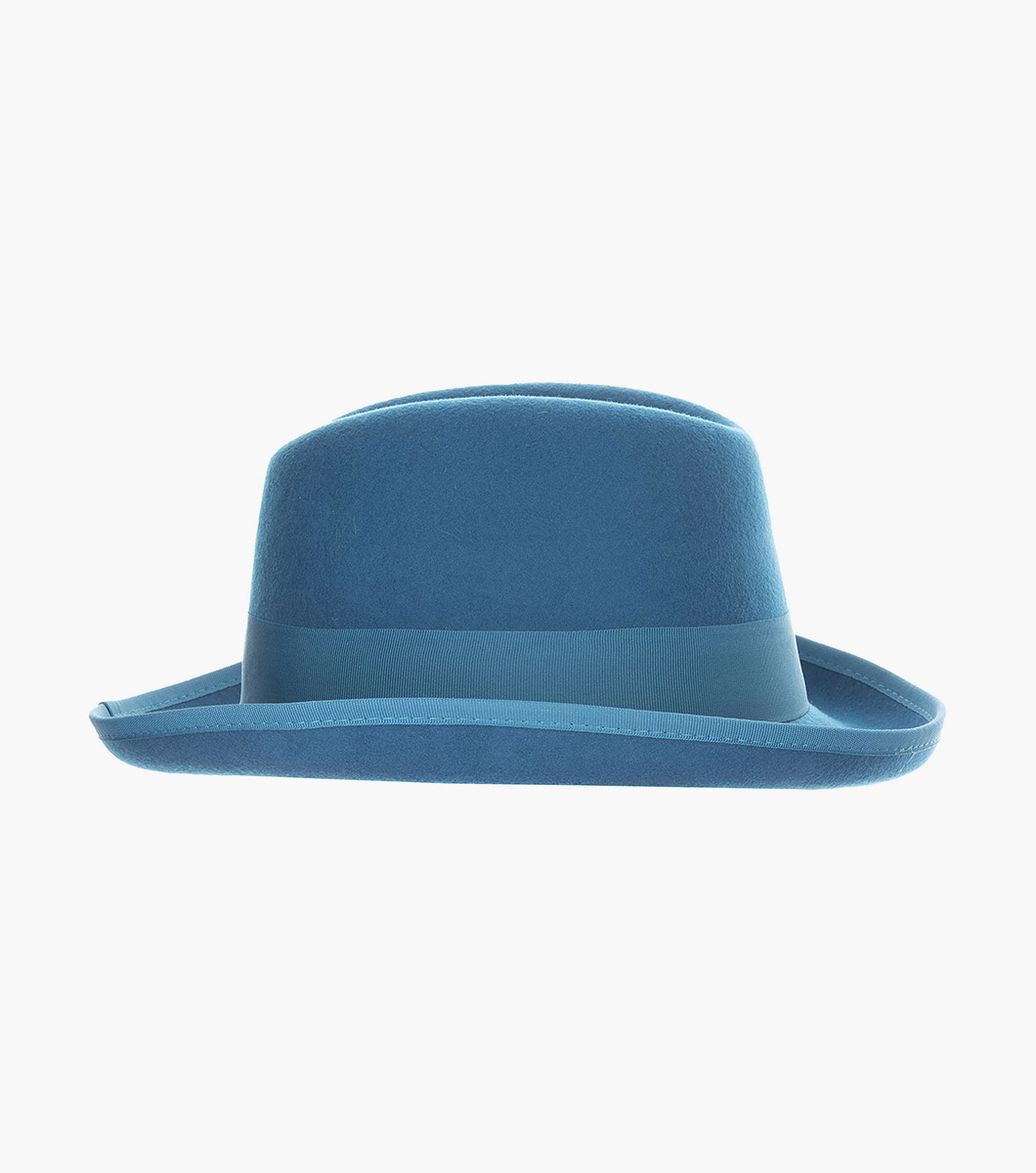 Elias Homburg Hat in Teal Rotate View