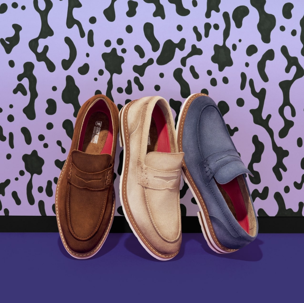 "These Are The Shoes Every Man Should Own." The featured image is of three loafers on a purple spotted background.