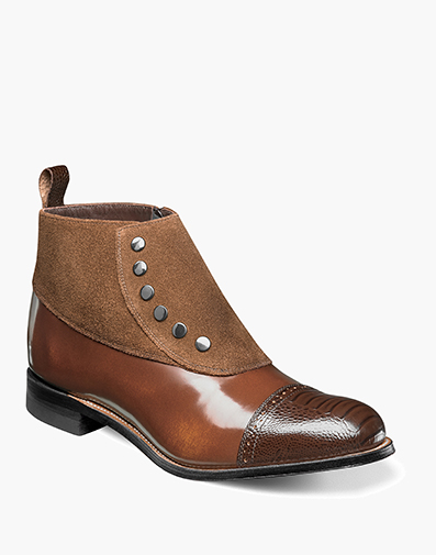 Madison Cap Toe Side Zip in Brown/Scotch for $155.00