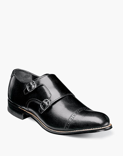 Madison Cap Toe Double Monk Strap in Black for $125.00