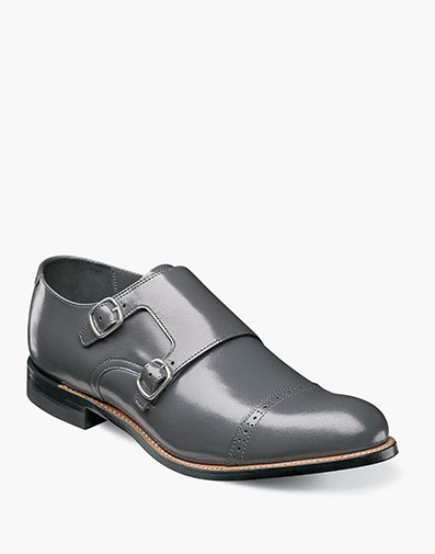 Madison Cap Toe Double Monk Strap in Gray for $125.00