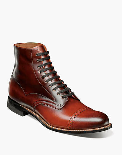 Madison Cap Toe Lace Up Boot in Cognac for $$175.00