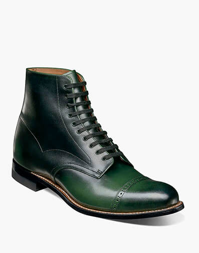 Madison Cap Toe Lace Up Boot Green
