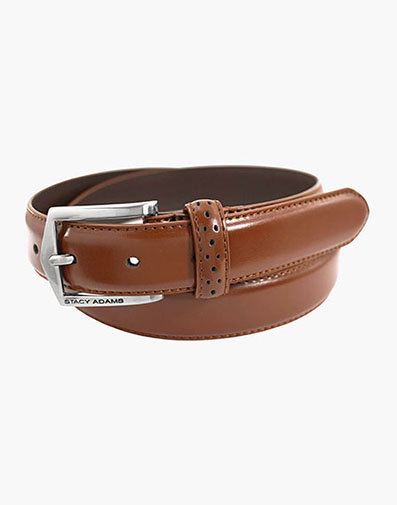 Pinseal Perf Strap Genuine Leather Belt in Cognac for $35.00