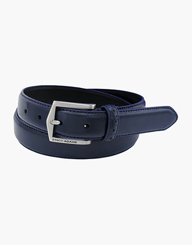 Pinseal Perf Strap Genuine Leather Belt in Navy.