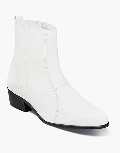 Santos Side Zip Boot in White for $$115.00