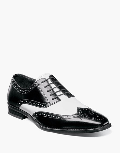 TINSLEY Wingtip Oxford in Black with White.