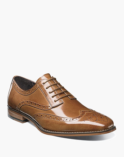 Tinsley Wingtip Oxford in Tan for $130.00