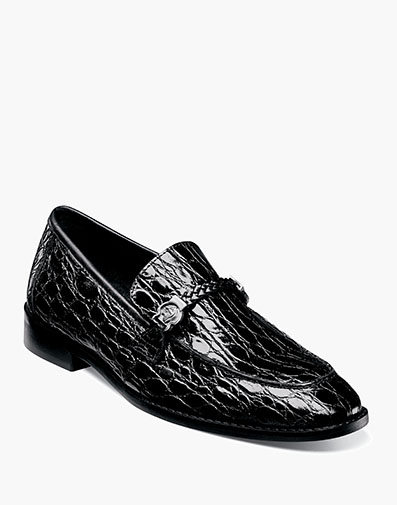 Bellucci Leather Sole Moc Toe Bit Slip On in Black for $79.90