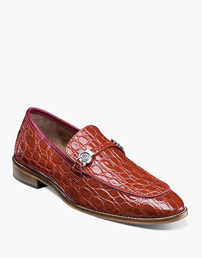 Bellucci Leather Sole Moc Toe Bit Slip On in Red for $79.90