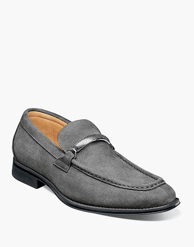 Pasqual Moc Toe Bit Slip On in Gray Suede for $95.00