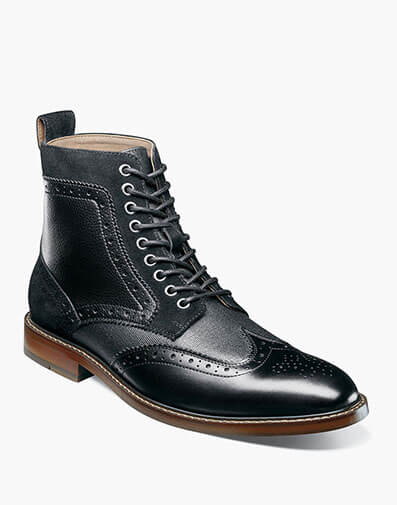 Finnegan Wingtip Lace Up Boot in Black Multi for $$145.00