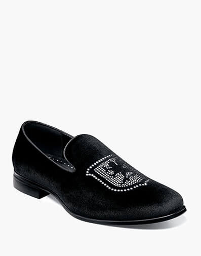 Saunter Studded Vamp Slip On in Black and Silver for $69.90