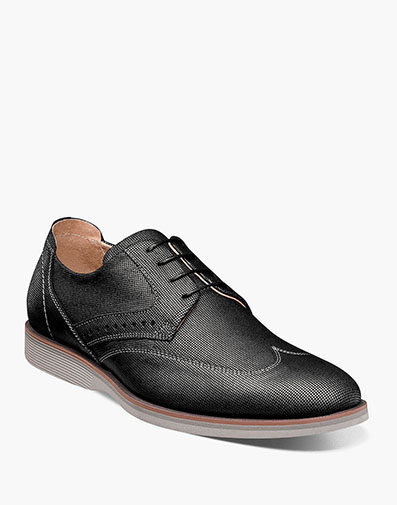 Luxley Wingtip Oxford in Black for $110.00