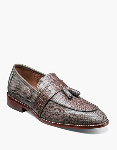 Pacetti Leather Sole Moc Toe Tassel Slip On in Gray for $100.00