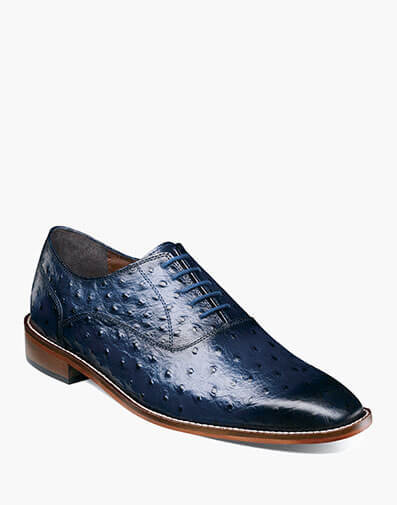Roselli Leather Sole Plain Toe Oxford in Blue for $100.00