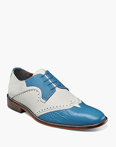 Gregorio Leather Sole Wingtip Oxford in French Blue Multi for $79.90