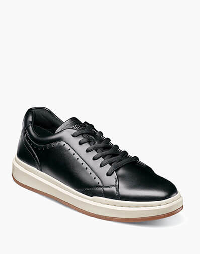 Collins Plain Toe Lace Up in Black Smooth.