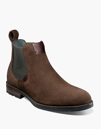 Osgood Plain Toe Chelsea Boot in Brown Suede for $104.90