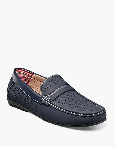 Corby Moc Toe Saddle Slip On in Navy for $$80.00