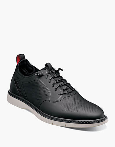 Synchro Plain Toe Elastic Lace Up in Black for $$105.00