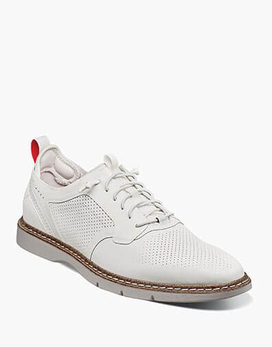 Synchro Plain Toe Elastic Lace Up in White for $105.00