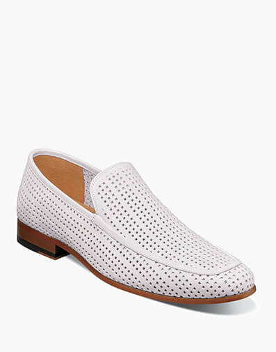 Winfield Moc Toe Perf Slip On in White for $69.90