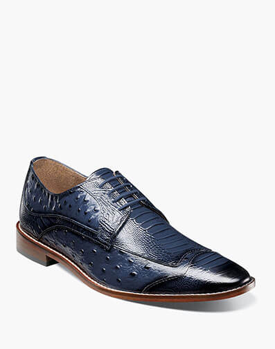 Fanelli Modified Wingtip Oxford in Blue for $105.00