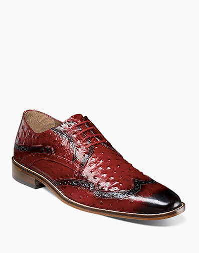 Gennaro Wingtip Oxford in Red for $89.90