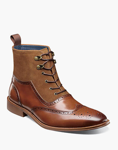 Malone Wingtip Lace Up Boot in Cognac for $109.90