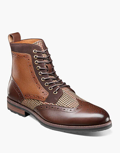 Oswyn Wingtip Lace Up Boot in Brown Multi for $130.00