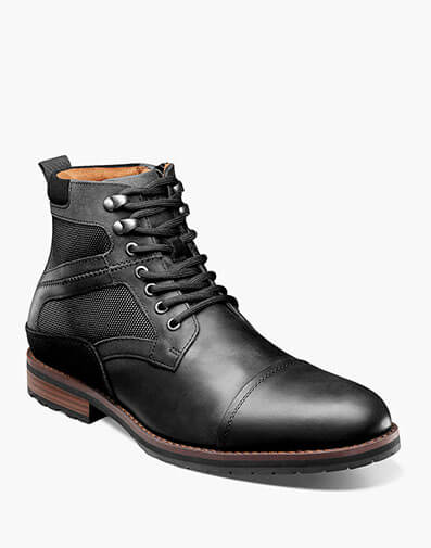 Osiris Cap Toe Lace Up Boot in Black Waxy for $$79.90
