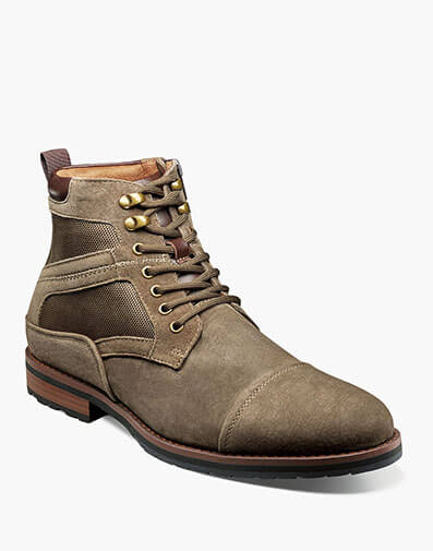 Osiris Cap Toe Lace Up Boot in Olive.                         