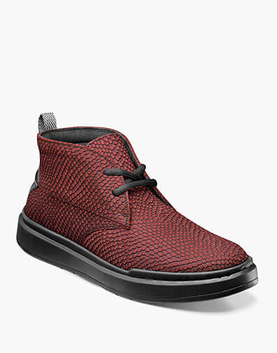 Cai Plain Toe Chukka Boot in Red for $100.00