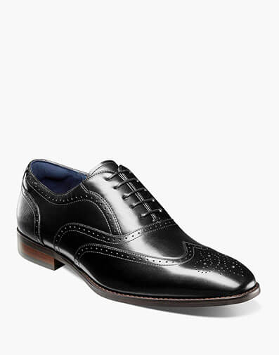 Kaine Wingtip Oxford in Black for $120.00