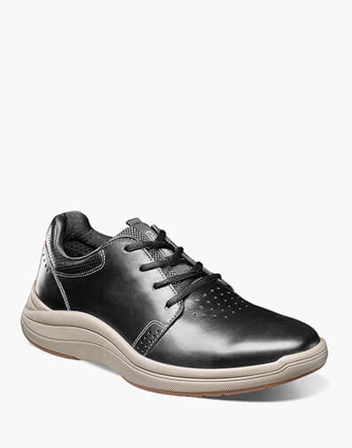 Lennox Plain Toe Lace Up in Black Smooth.