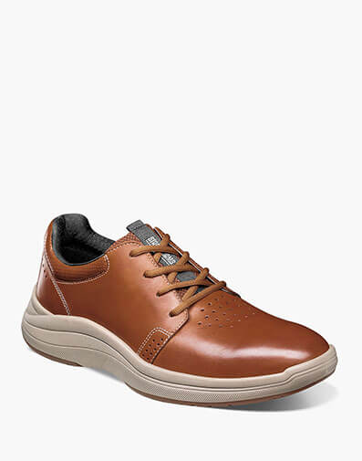 Lennox Plain Toe Lace Up in Cognac Smooth for $110.00