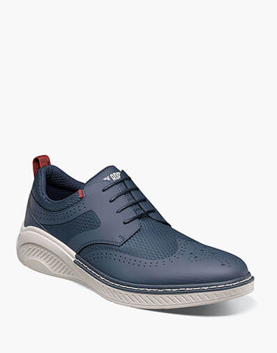 Beckham Wingtip Lace Up in Navy.