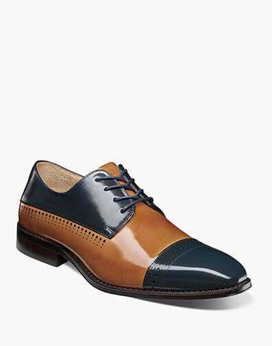 Cabot Cap Toe Oxford in Navy Multi for $$79.90