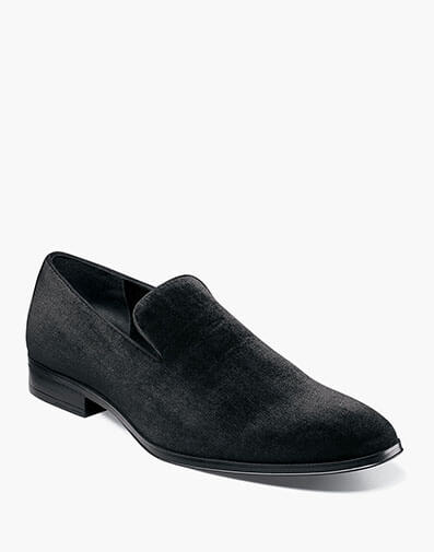 Savian Plain Toe Velour Slip On in Black for $$80.00