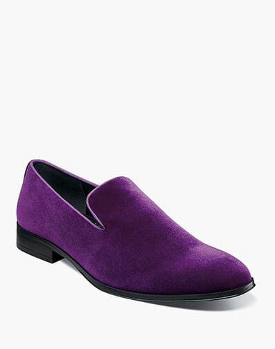 Savian Plain Toe Velour Slip On in Purple for $$80.00
