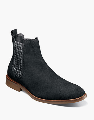 Gabriel Plain Toe Chelsea Boot in Black Suede for $$120.00