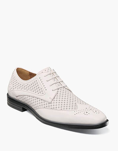 Asher Wingtip Lace Up in White for $$120.00