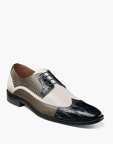 Gallinari Wingtip Lace Up in Black/Grey for $$105.00