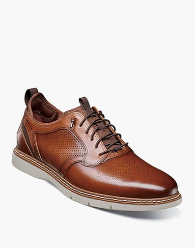 Sync Plain Toe Elastic Lace Up in Cognac for $$115.00