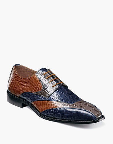 Tristano Modified Bike Toe Oxford in Gray Multi for $$115.00